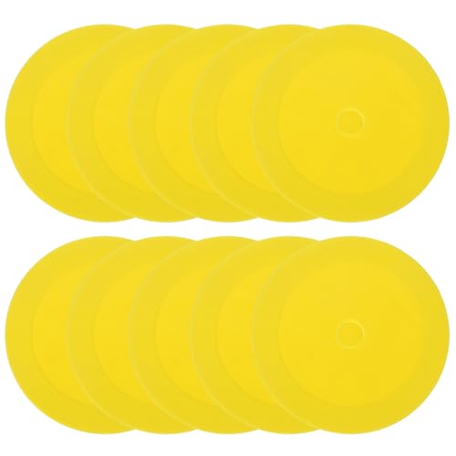 PATIKIL 10Pcs Flat Cones, 6 Inch Spot Markers Small Flat Soccer Training Cone for Football Basketball Agility Practice Sports Training Equipment - color: Yellow