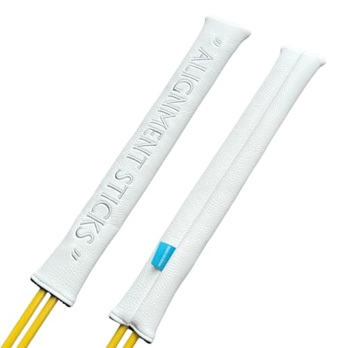 Alignment Stick Headcover Golf Alignment Stick Cover Headcover Holder 13in Hold at Least 2 Sticks - White Soft Synthetic Leather Well Made
