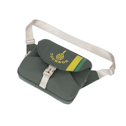 TOURBON Pickleball Bag for Men and Women with Exterior Paddle Holder, Small Lightweight Quick-Access Pickle Ball Paddle Sling Bag
