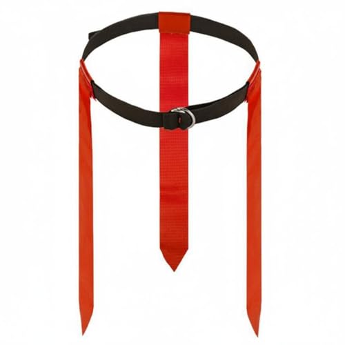 Qianly Flag Football Set Contrasting Hues Sash Kit Material for Adults, Beginners, PE Class, Backyard Games, Outdoor Activities, Red, 3 Flags D-ring