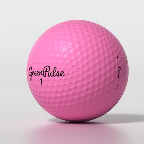 GREENPULSE Drive+ Distance Golf Balls – 2-Piece, Soft Feel with Low Spin Design for Maximum Distance - color: Pink, size: 48 Pack