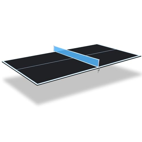 7 * 4ft Portable Ping Pong Table Top, Foldable Ping Pong Table Topper for Pool Table with Net & Premium Foam Padding - color: Black