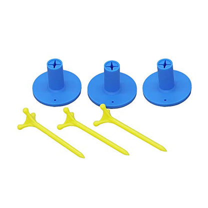 Golf Rubber Tee Holder Set for Golf Driving Range Tee Practice Tool Pack of 3 - color: Blue