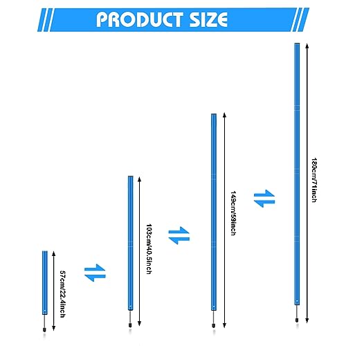 Agility Training Poles Equipment Soccer Training Equipment Includes 6 Agility Poles,Agility Ladder, 10 Soccer Cones,Jump Rope for Speed Training, Soccer Training, Basketball Athletes & Kids - color: Blue