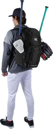 Rawlings | FRANCHISE 2.0 Player's Backpack | Baseball/Softball | Rec/Travel | Multiple Styles | Baseball/Softball - color: BLACK