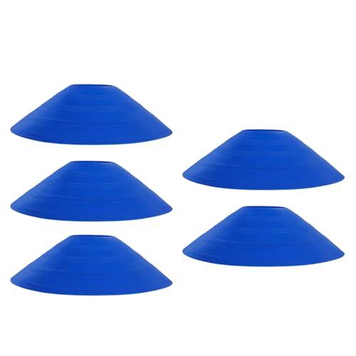 5Pieces High Visibility Markers Sport Training Discs Nonslip Perfect for Team Exercises and Safe Playgrounds Use - color: Blue