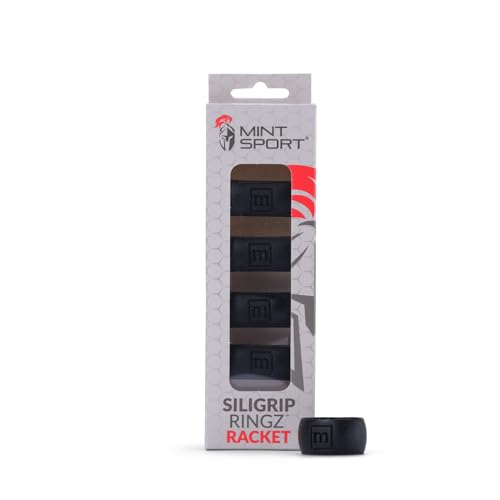 Siligrip Ringz Racket, Non-Slip Silicone Pickleball Paddle Grip Bands, Vibration Dampening Overgrip Alternative for Pickleball, Padel, Tennis, Badminton & Squash, 4 Pack - color: Black