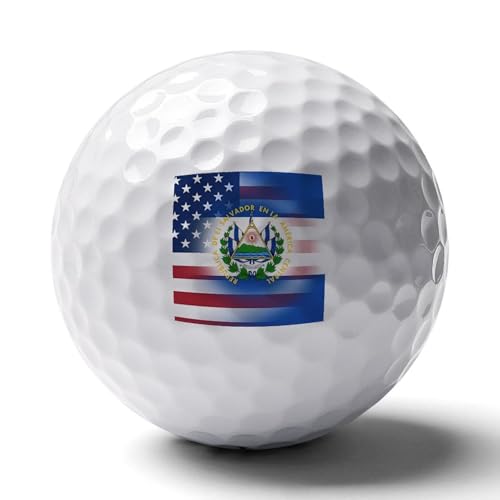 U.S. El Salvador Flag Custom Golf Balls Soft Practice Training Golf Balls for Men Women Indoor Or Outdoor Use