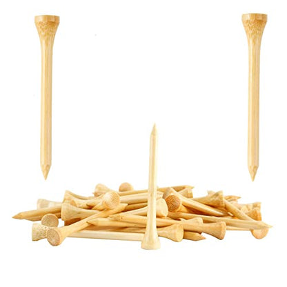 250 or 18 Pcs Professional Bamboo Golf Tees 2-3/4 Inch or 3-1/4 Inch - Stronger Than Wooden Golf Tee Biodegradable & Less Friction