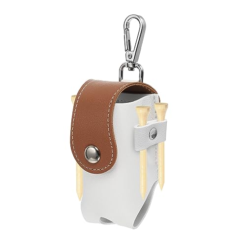 PATIKIL Golf Ball Waist Bag, Golf Ball Carry Pouch with Tee Holder, Buckle, Clip for Women Men Belt Golf Storage - color: Brown