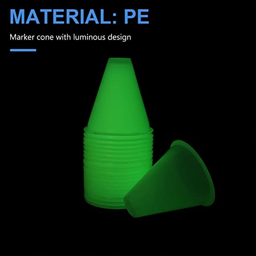 1 Set Skating Marker Cones Luminous Mini Agility Soccer Cones Plastic Glow in The Dark for Skate White