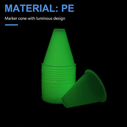 1 Set Skating Marker Cones Luminous Mini Agility Soccer Cones Plastic Glow in The Dark for Skate White