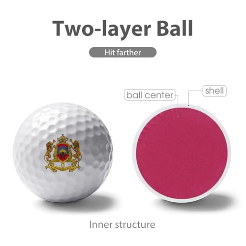 Morocco Coat of Arms Moroccan Custom Golf Balls Soft Practice Training Golf Balls for Men Women Indoor Or Outdoor Use