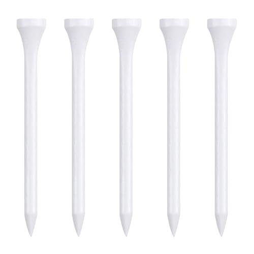 Wooden Golf Tees 3-1/4", 2-3/4", 1-1/2" Available,100 Count (Natural Color, White, Black, Blue, Red, Pink) - color: White, size: 3 1/4 inch