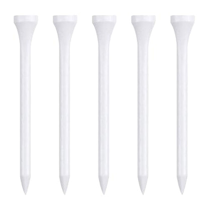 Wooden Golf Tees 3-1/4", 2-3/4", 1-1/2" Available,100 Count (Natural Color, White, Black, Blue, Red, Pink) - color: White, size: 3 1/4 inch