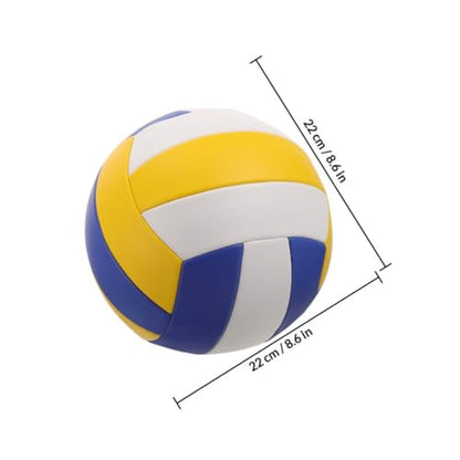 Hemoton Soft Volleyball Indoor Training Ball 1.6mm Thick White Blue Yellow Sports Practice Volleyball for Adult Entrance Examination and General Use