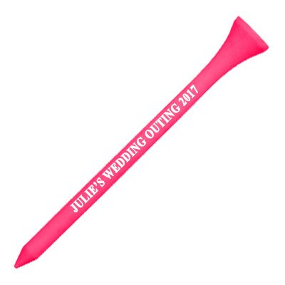 250 Personalized Custom Wood Golf Tees - 1 Color Imprint - color: Citrus Pink