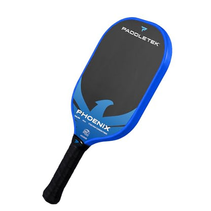 Paddletek Phoenix Talon – 14mm Pickleball Paddle – Raw Carbon Fiber Face – Balanced Control & Spin – Polypropylene Honeycomb Core – USAPA Approved Pickle Ball Paddle – 5.25 Inch Handle - color: Riptide