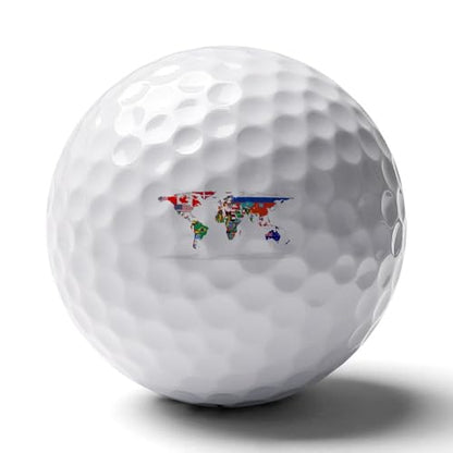 Flag Map of The World Print Golf Balls for Men Women Practice Training Golf Balls for Indoor Outdoor Use