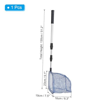 PATIKIL Telescopic Table Tennis Ball Picker, Aluminum Alloy Portable Ping Pong Ball Pick Up Net Bag for Balls Picking, Blue