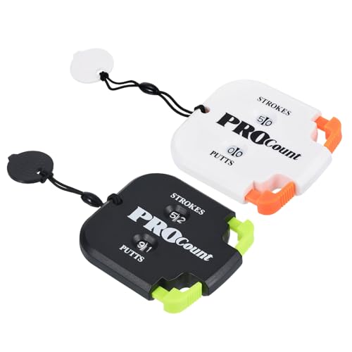 PATIKIL Golf Score Counter, 2 Digits Scoring Keeper Mini Golf Shot Stroke Counter for Golf Game Scorekeeper Outdoor Sport Scoreboard - color: Black+Green, White+Orange