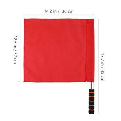 4Pcs Soccer Referee Flags, High Visibility Linesman Signal Flags with Stainless Steel Pole and Sponge Handle, for Soccer Volleyball Basketball Football Sports Competition Training, Referee Kit 4pcs