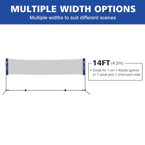 Adjustable Height Portable Badminton Net, Outdoor Net for Playing Pickleball, Kids Volleyball, Soccer Tennis, Lawn Tennis, Foldable Design, Durable Nylon Mesh, Easy Setup, Sports Equipment