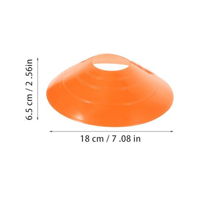 SOLUSTRE Soccer Training Cones Disc Set with Straps, 50 Orange Lightweight Agility Practice Markers, Portable Football Obstacle Equipment for Soccer Drills and Coaching