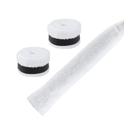 2 Pcs Tennis Racket Grip Tape, Towel Tennis Overgrip Tape, Anti-Slip Absorbent Grip, Racket Overgrip Tape,9 Colors - color: White