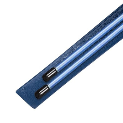 Golf Alignment Stick Cover Premium Leather Perfect Cover for Alignment Sticks Classic Blank Direction Rod Design Alignment Sticks Holder Golf Club Protector Holds 2 Sticks. - color: Blue