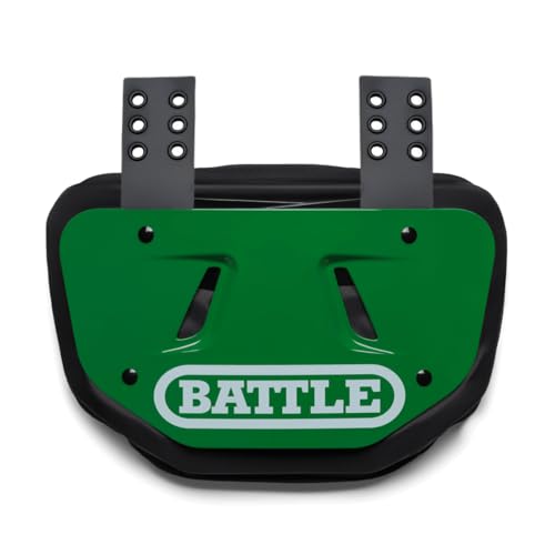 Battle Sports Football Back Plate – Hard Shell Lower Back Protector with Contoured Foam for High-Impact Protection for Youth, Kids and Adults - color: Green, size: Adult