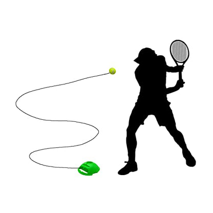 Tennis Trainer Rebound Baseboard Self Tennis Training Equipment Tennis Practice Rebounder with 2 String Balls - color: Light Green