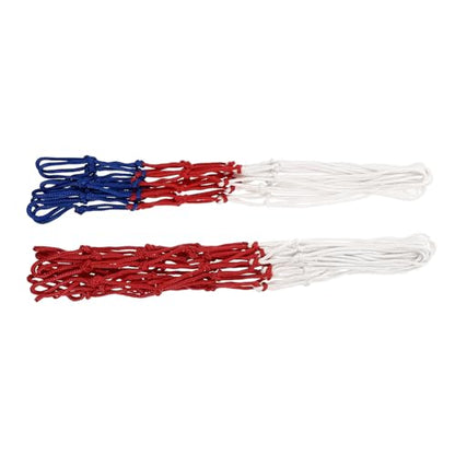 SHERCHPRY 2pcs Polyester Basketball Nets Heavy Duty Thick Mesh Tricolor Outdoor Basketball Rim Replacement for Professional Court and Training Use
