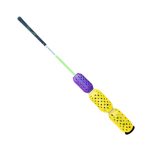 Aero Whip Shaft Tempo and Speed Golf Trainer, Flexible Shaft for Golf Training Aid, Great Golf Warm Up Tool, Swing Speed Air Resistance Training, Gain Up to 30 Yards On Your Drive - color: Yellow and Purple