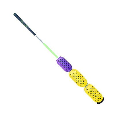 Aero Whip Shaft Tempo and Speed Golf Trainer, Flexible Shaft for Golf Training Aid, Great Golf Warm Up Tool, Swing Speed Air Resistance Training, Gain Up to 30 Yards On Your Drive - color: Yellow and Purple