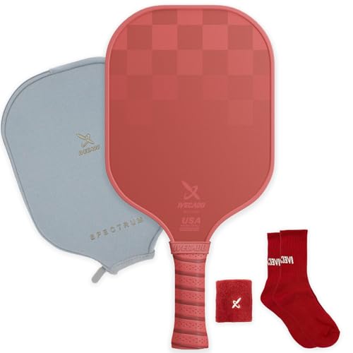 Pickleball Paddle Carbon Fiber USAPA Approved Thicker Honeycomb Core Pickle Ball Rackets Gift with Cover for Women and Men - color: Red