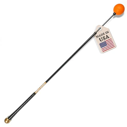 Orange Whip Golf Swing Trainer Aid Patented & Made in USA for Improved Rhythm, Flexibility, Balance, Tempo, and Strength *American Made* - style: Midsize - 43.5"