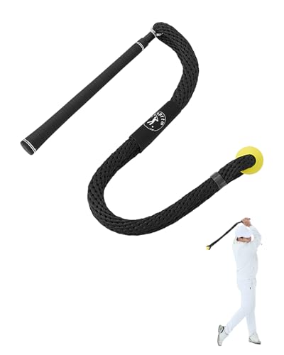 Golf Rope Swing Trainer, Professional Golf Swing Rope Training Aid to Improve Speed, Tempo, Rhythm, Flexibility and Strength, Golf Warm-Up Practice Equipment for Golfers of All Levels - color: Black-B
