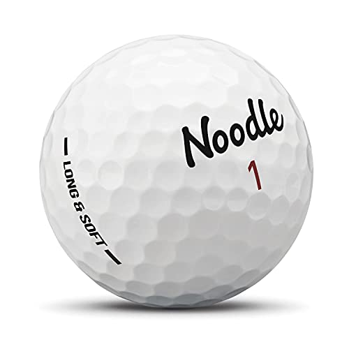 TaylorMade Noodle Long & Soft Golf Balls, Ultra-Soft 34 Compression Core, Great Feel and Increased Spin, Patented Dimple Design for Straighter Flight