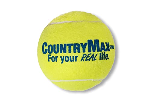 CountryMax Tennis Balls Medium Standard 2.5" for Small and Medium Breed Dogs Aggressive Chewers Training and Playtime (12 Pack) - size: 12 Pack