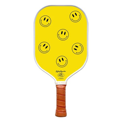 Officially Licensed Pickleball Paddle - USA Pickleball Association Approved Racket - Lightweight Honeycomb Core, Carbon Fiber Exterior, Premium Leather Grip for Comfort