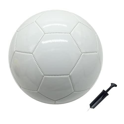 Soccer Ball Size 3 4 5 Pure Color DIY Kids Boy Gift Painting Together with Parents Grandparents or Kindergarten Teacher - color: White, style: Size 4