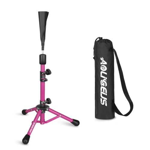 Baseball Tee Batting Tee Softball Tee Portable Travel Hitting Tee,Easy Adjustable Height,Stable Tripod Stand - color: Purple, style: Tee Pro