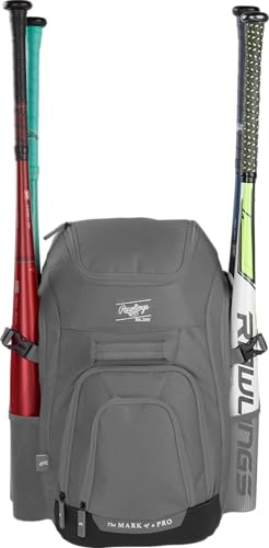 Rawlings | FRANCHISE 2.0 Player's Backpack | Baseball/Softball | Rec/Travel | Multiple Styles | Baseball/Softball - color: GRAPHITE