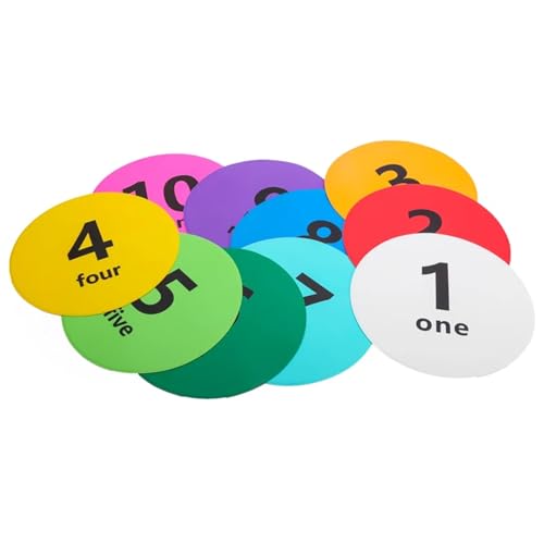 Spot Markers 1 Set of 10 with 30cm Flat Soft Landmark Pad English Alphanumeric Sign Pad Landmark Pad Roadblock Football for Training Exercise Drills Gym Football
