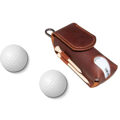 Personalized Golf Ball Bag, Custom Name Golf Bag & Tee Holder, Golf Pouch Bag Tees Holder Ball Pocket, Leather Golf Travel Bag, Christmas Gift,Great Golf Gifts (Pattern #1) - color: Pattern #1