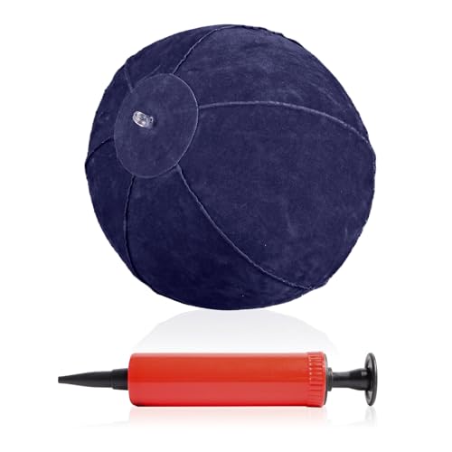FINGER TEN Golf Ball Training Aid Impact Inflatable Ball with Air Pump & Adjustable Lanyard 1 Set, Posture Correction Swing Trainer for Men Women Beginner Golf Practice - color: Blue