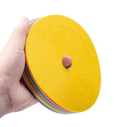 20 Pcs 6 Inch Flat Cones, Non-Skid Spot Markers, Rubber Discs Training Field Cones for Sports Speed Agility Practice/Athletes