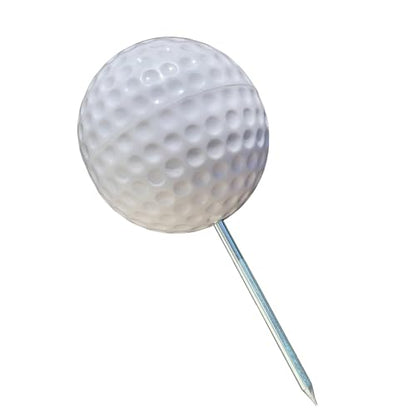 Sandbaggy Plastic Tee Markers for Golf Course (UV Resistant) - Steel Spike - Safety Caps Included - color: White