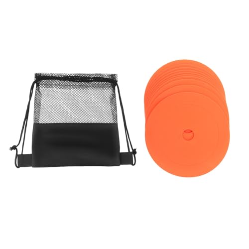 Menolana 10Pcs Markers Flat Cones Plates Floor Dots Multipurpose Field Court Markers Flat Discs for Soccer Practice Speed Sports - color: Orange